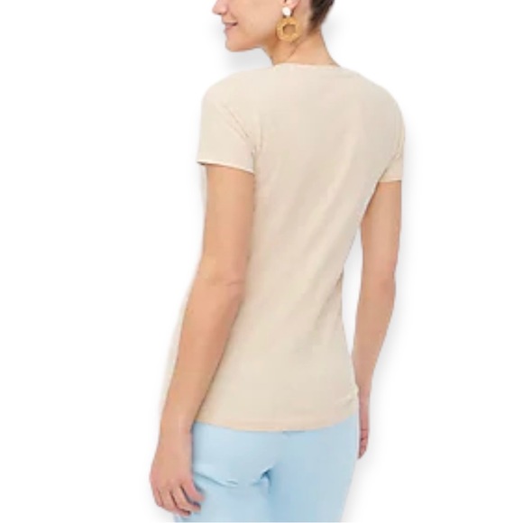 J. CREW T-Shirt Vintage Slub Cotton V-Neck Tee Heather Wheat Short Sleeve NWT - Picture 6 of 10